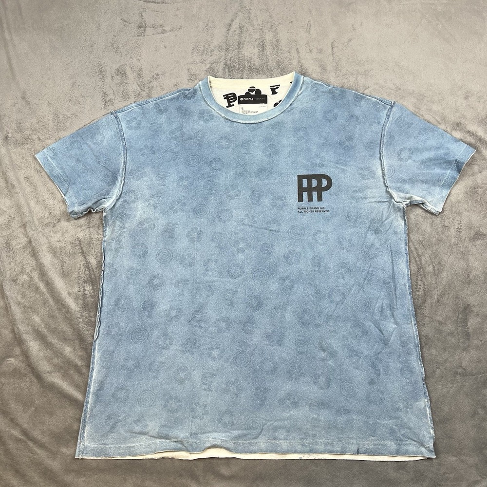 Purple-Brand Light Washed Blue Color Shirt (Large)